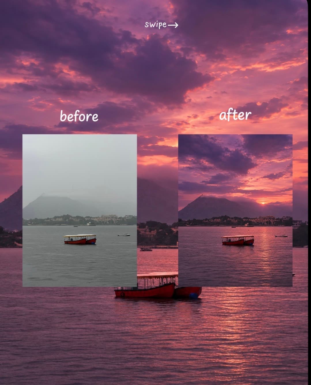 Example output from cinematic purple sunset